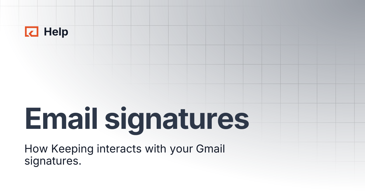 Email signatures | Help
