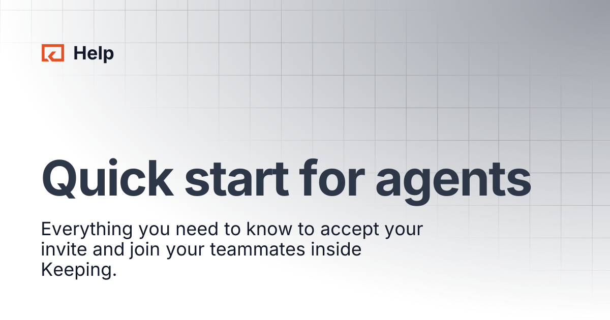 Quick start for agents | Help